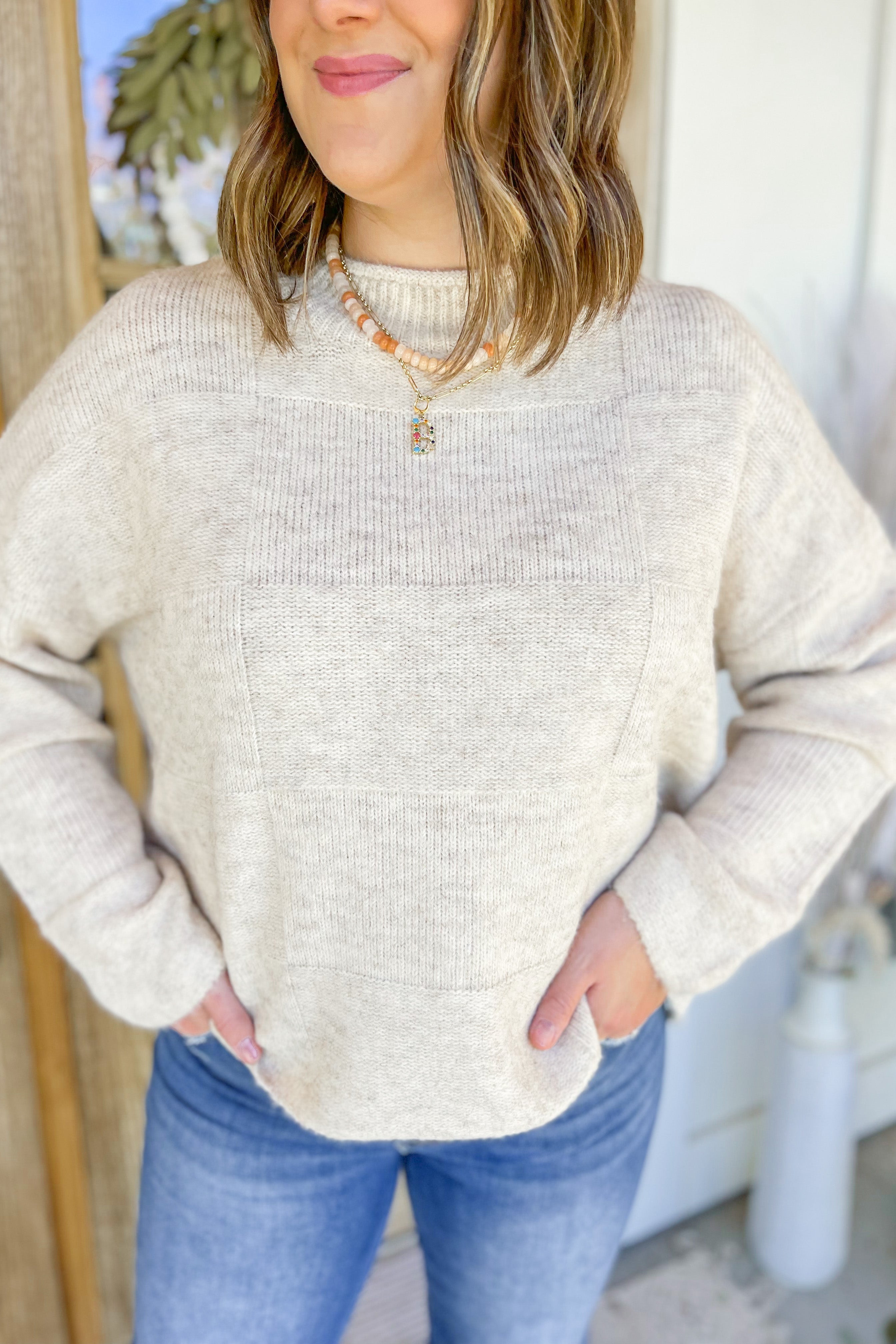 Chester Long Sleeve Mock Neck Sweater Top - Be You Boutique