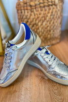 Vintage Havana Denisse 43 Metallic Washed Silver Blue Pop Low Top Sneaker - Be You Boutique