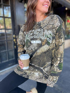 Jesus is King Long Sleeve Camo Tee [S~2x] - Be You Boutique