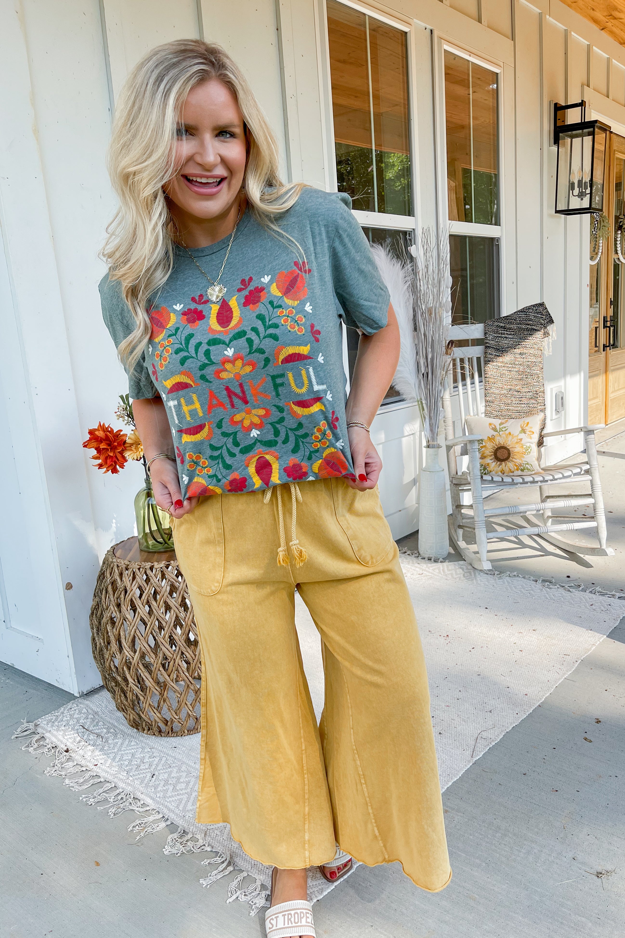 Thankful for Fall Colors Short Sleeve Graphic Tee - Be You Boutique