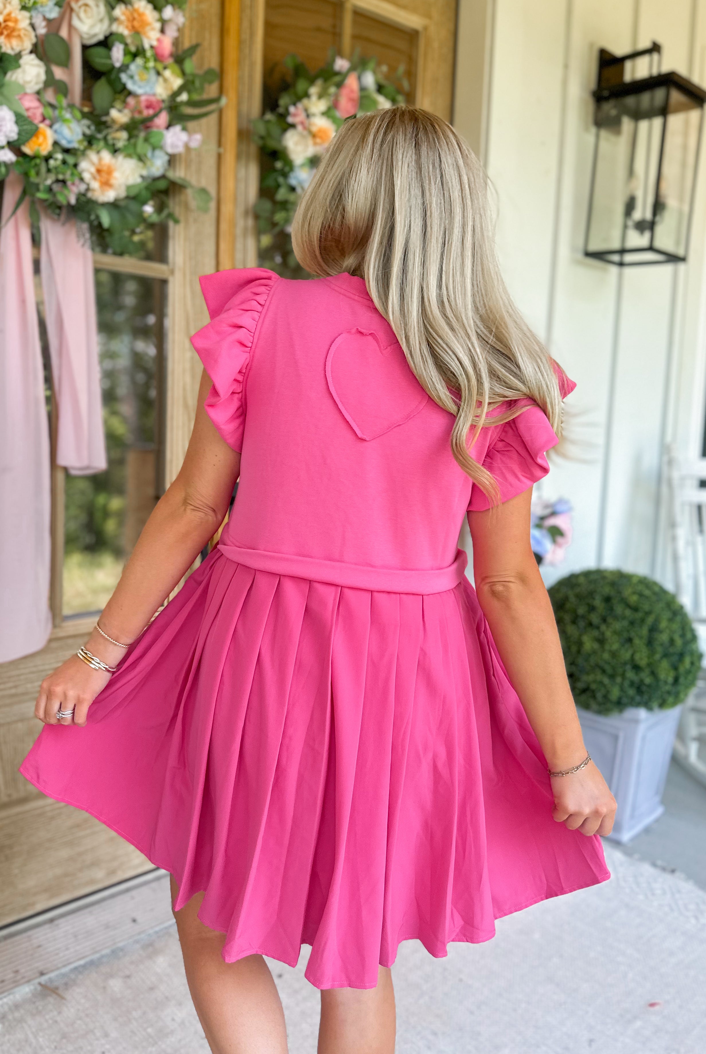 Blanche Round Neck Ruffle Sleeve Twofer Dress - Be You Boutique