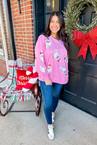 Santa Claus Sequin French Terry Long Sleeve Pull Over - Be You Boutique