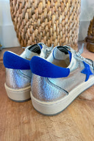 Vintage Havana Denisse 43 Metallic Washed Silver Blue Pop Low Top Sneaker - Be You Boutique