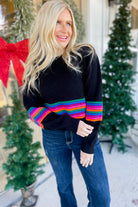 Reed Multi Color Stripe Long Sleeve Sweater [S-3X] - Be You Boutique