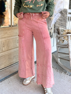 Bradley Mineral Washed Terry Knit Wide Leg Pants - Be You Boutique