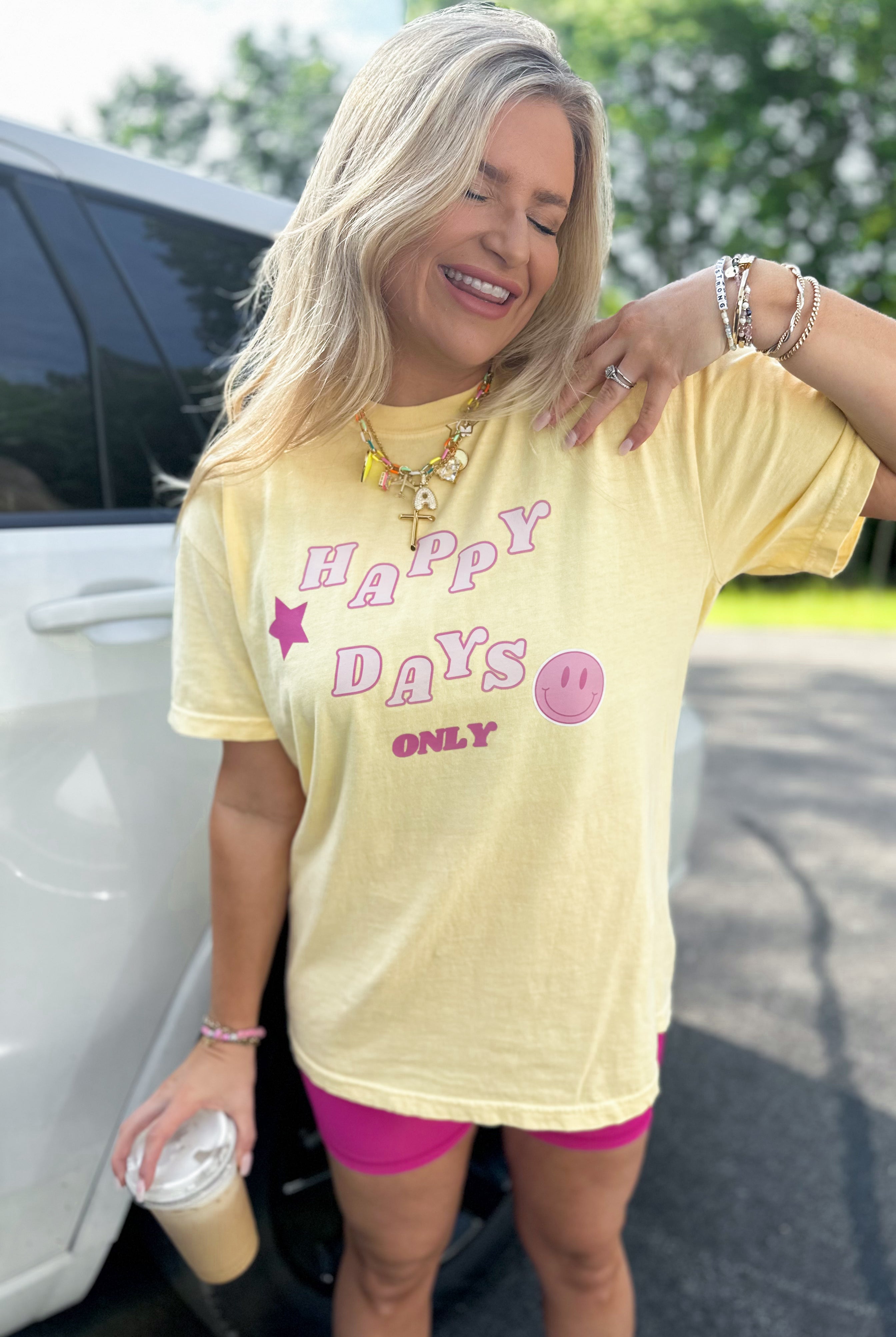 Happy Days Only Comfort Colors Graphic Tee - Be You Boutique