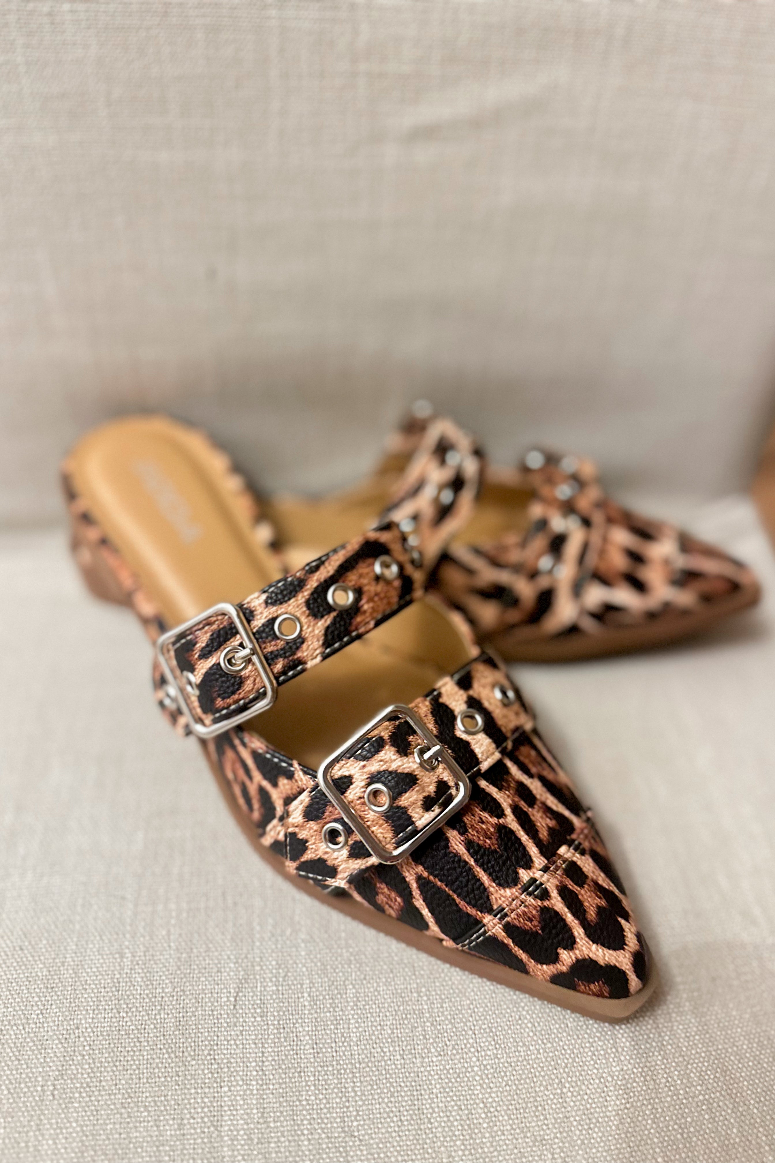 Soda Usual Animal Print Pointed Toe Slip On Flats - Be You Boutique