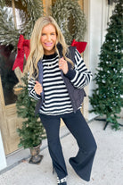 Tritan Stripe Hacci Knit Long Sleeve Crew Neck Top - Be You Boutique