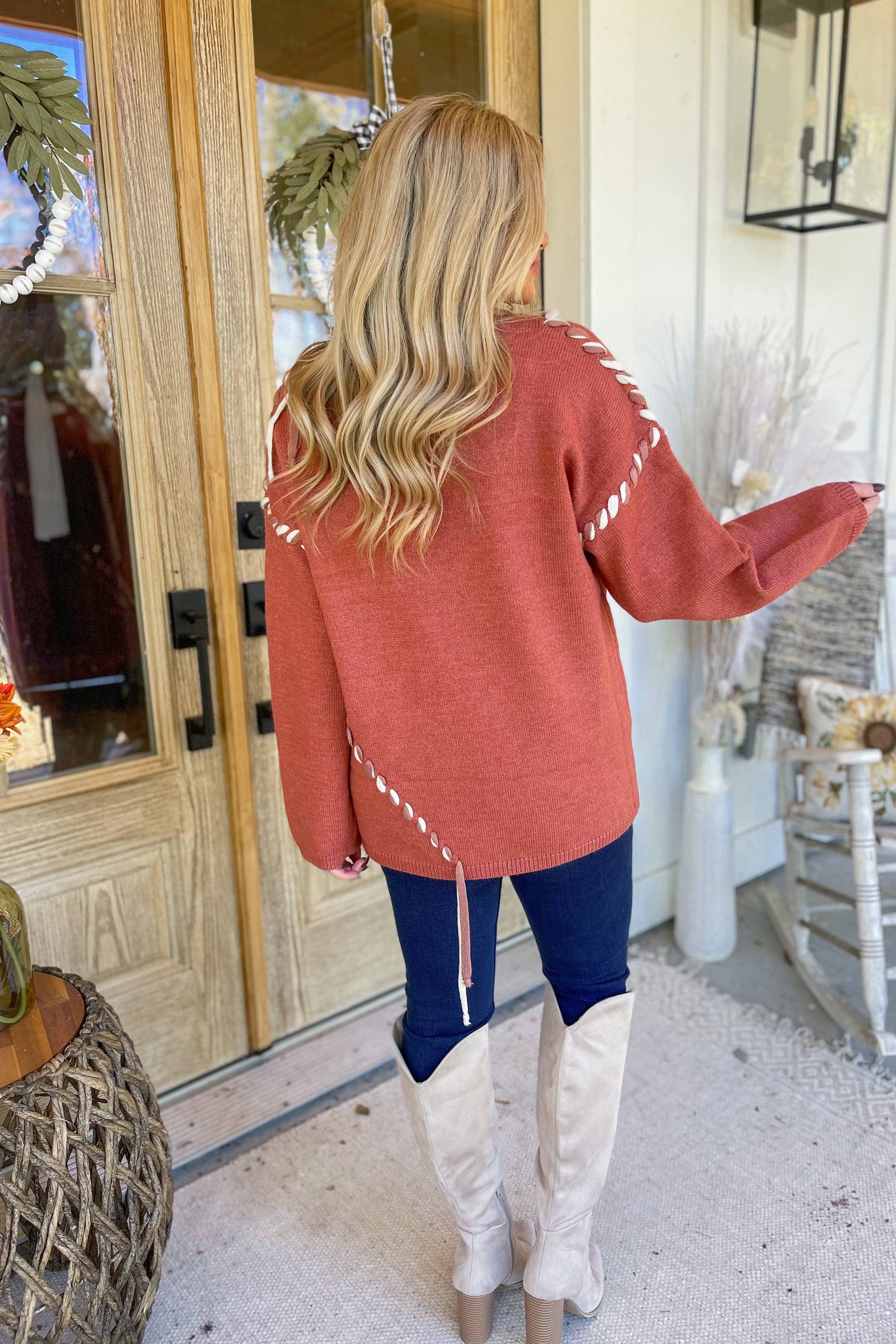 Jenna Long Sleeve Mock Neck Sweater - Be You Boutique