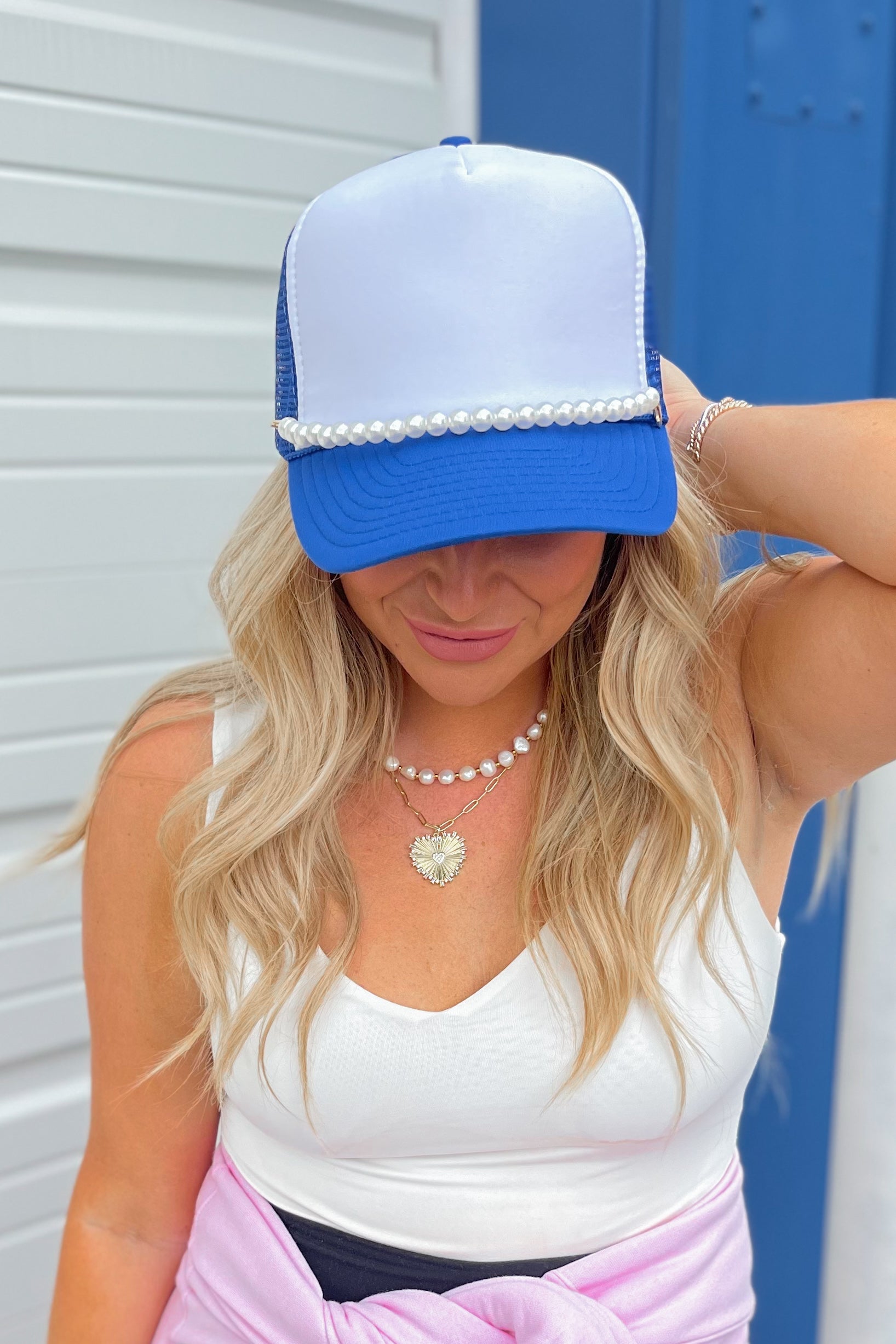 Rossie Trucker Hats (with or without Pearls Chains) - Be You Boutique