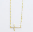 Treasure Jewels Side Cross Gold Necklace - Be You Boutique