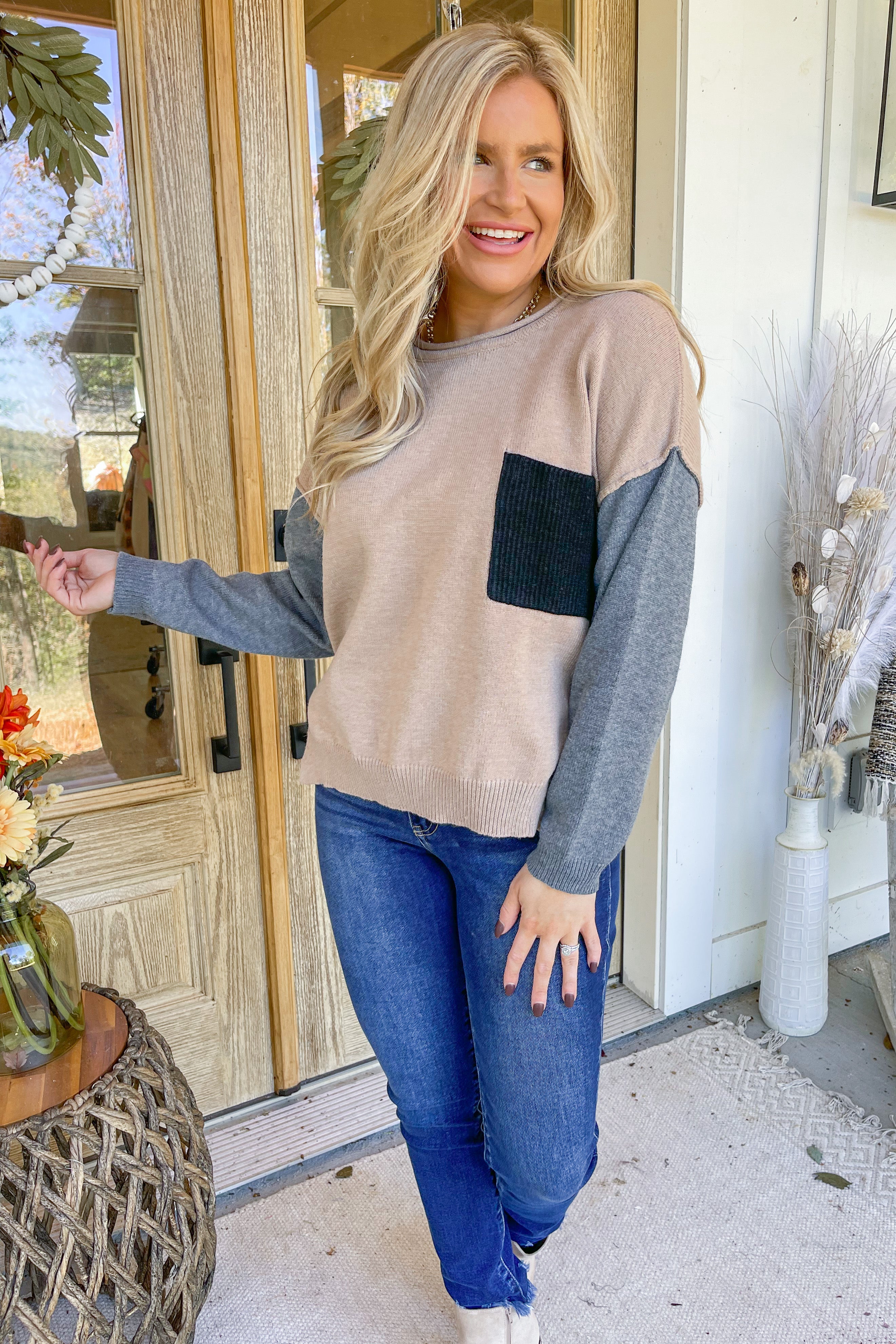 Shannon Round Neck Long Sleeve Pullover Sweater - Be You Boutique