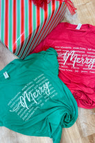 Holiday Merry Words Short Sleeve Graphic Tee (2 colors) - Be You Boutique