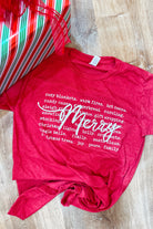 Holiday Merry Words Short Sleeve Graphic Tee (2 colors) - Be You Boutique