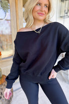 Jack French Terry Dropped Off Shoulder Long Sleeve Top - Be You Boutique