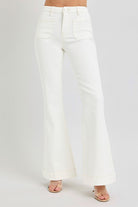 Risen Prissy High Rise Front Patch Pocket Bell Bottom Pants - Be You Boutique