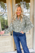 Brooklyn Sunflower Embroidered Long Sleeve Blouse Top - Be You Boutique