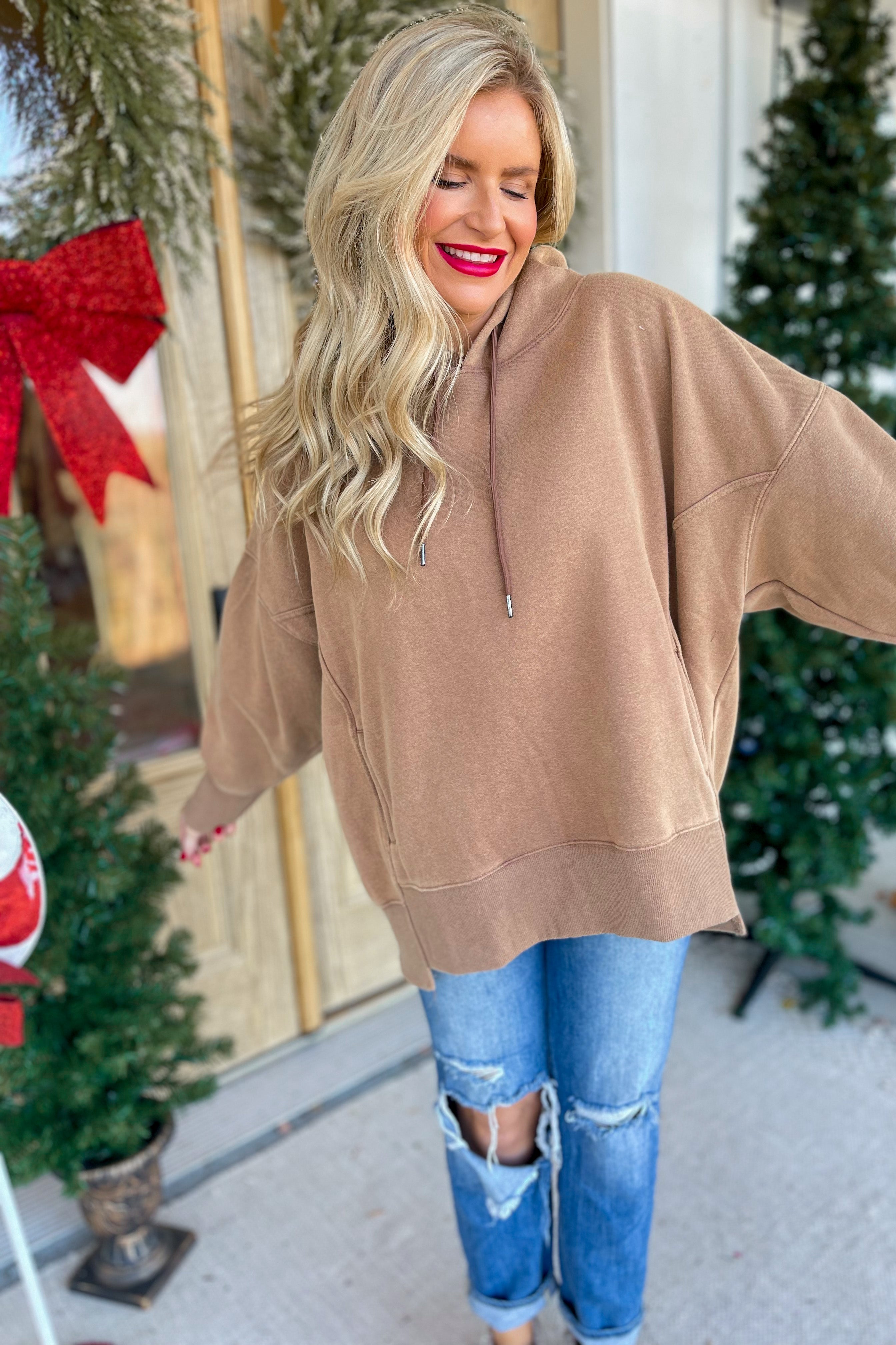 Carter Washed Oversized Long Sleeve Hoodie - Be You Boutique