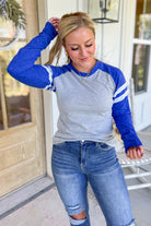 Valerie Long Sleeve Varsity T Shirt Top [S-2X] - Be You Boutique