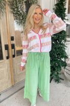 Beulah Floral Stripe Long Sleeve Cardigan - Be You Boutique