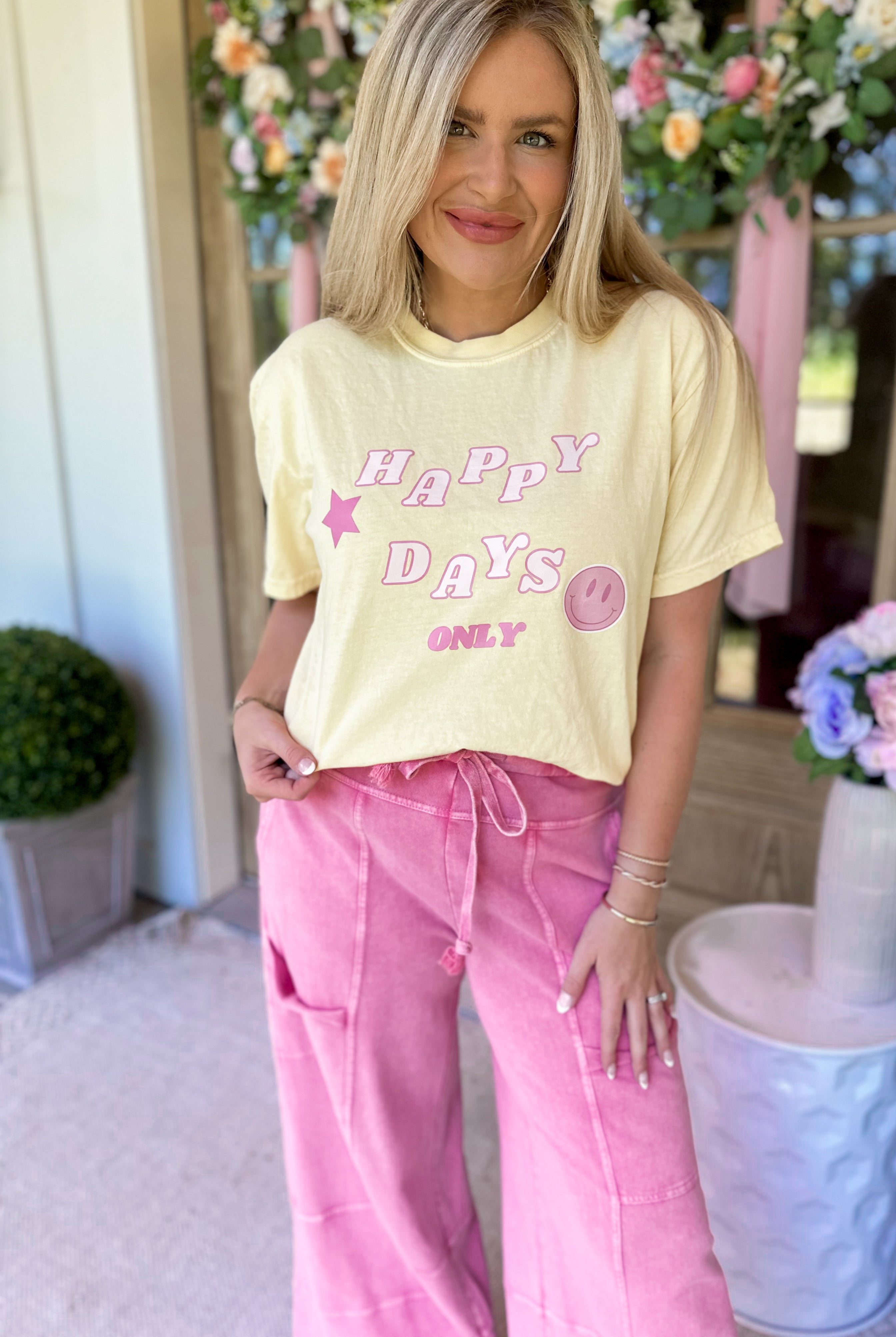 Happy Days Only Comfort Colors Graphic Tee - Be You Boutique