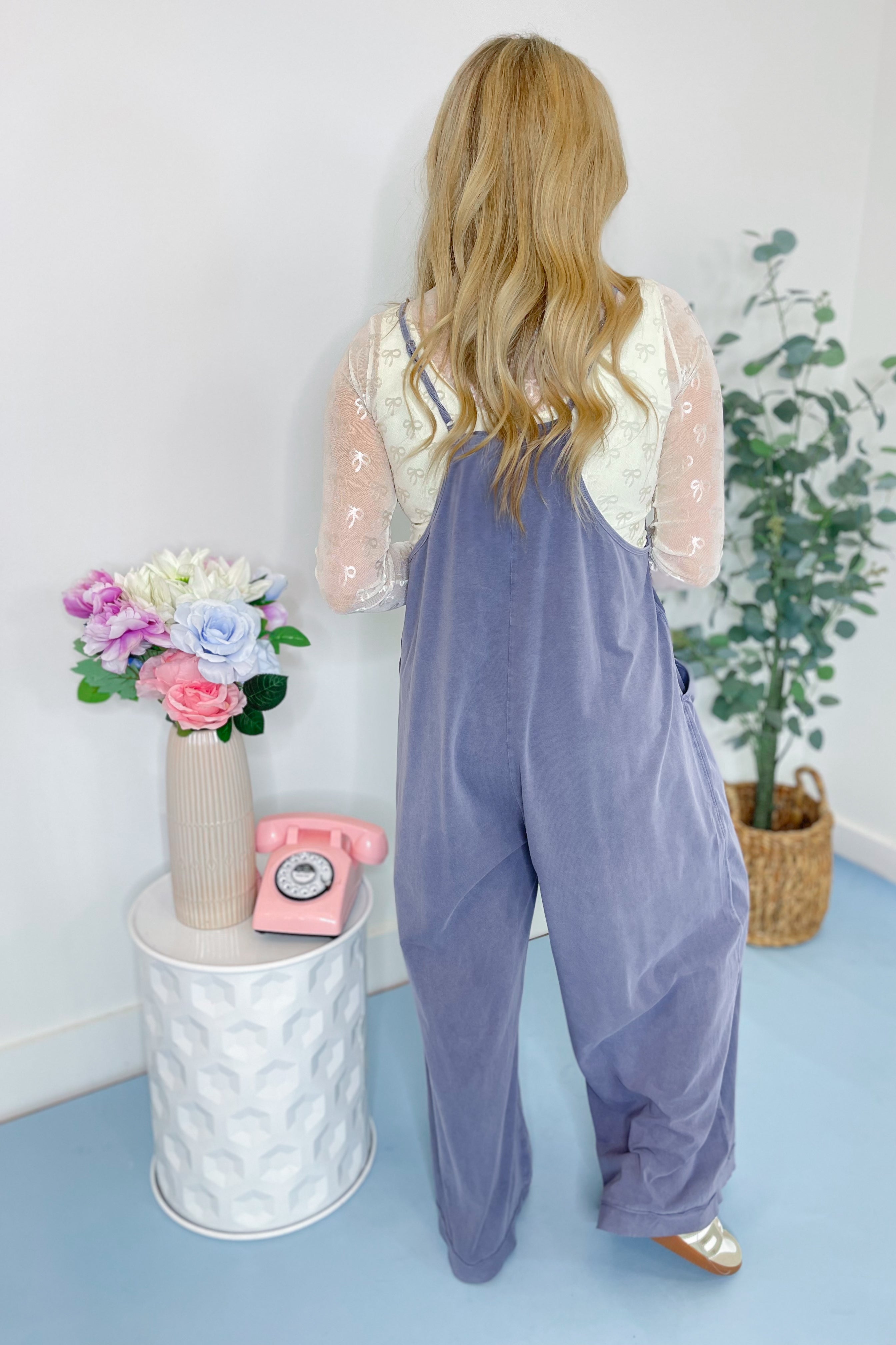 Marjorie Wide Leg Mineral Washed Cotton Span Jumpsuit - Be You Boutique