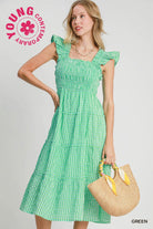 Karigan Checkered Ruffle Tiered Dress - Be You Boutique