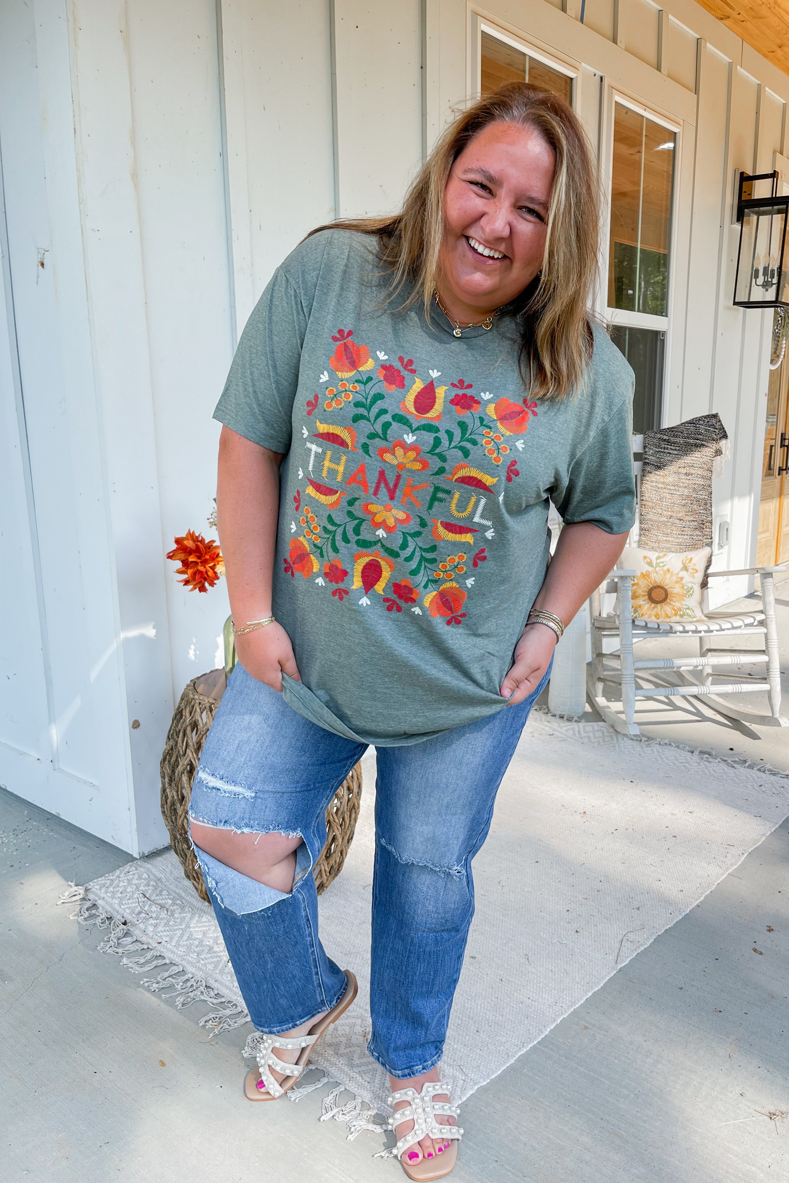 Thankful for Fall Colors Short Sleeve Graphic Tee - Be You Boutique