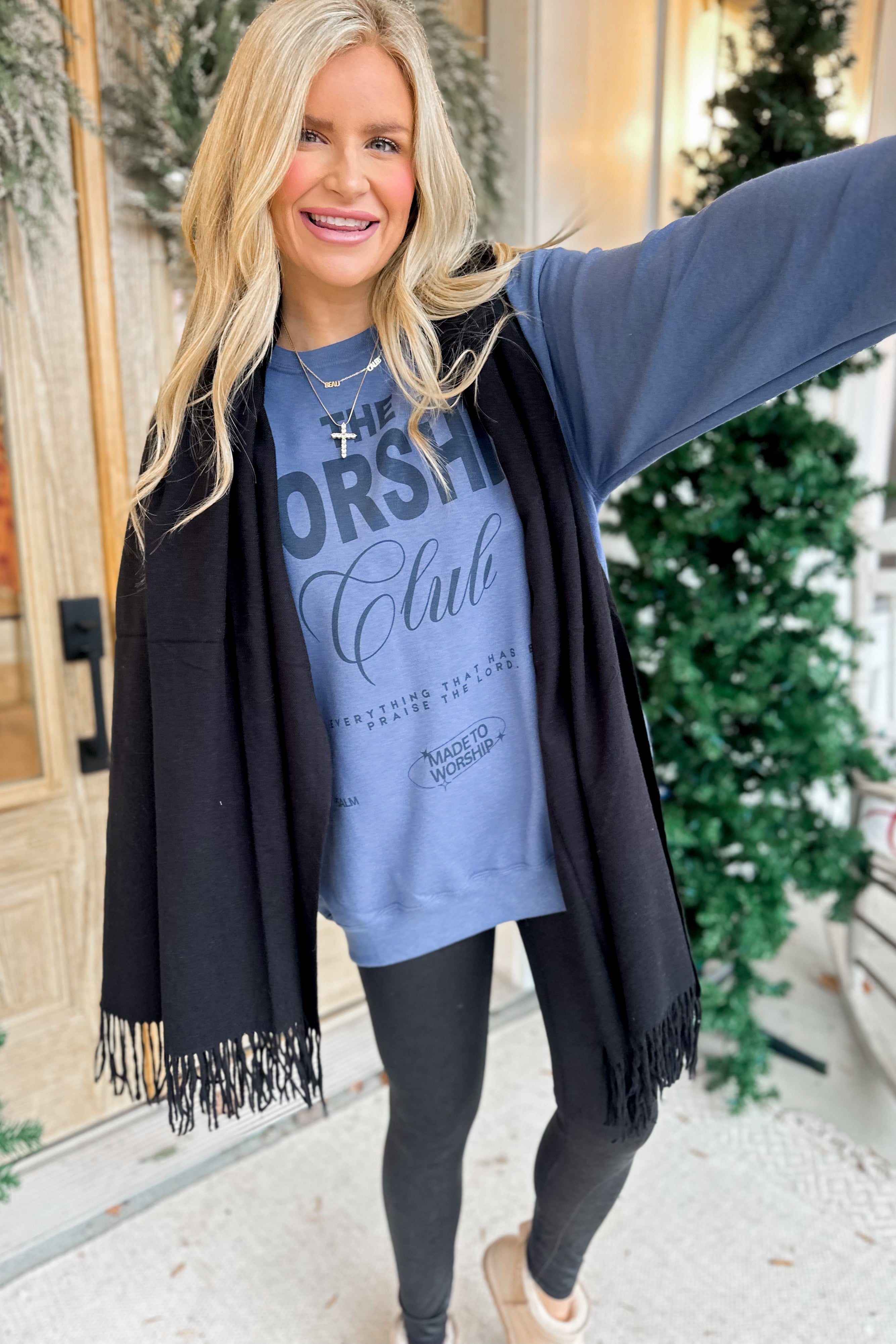 The Worship Club Long Sleeve Graphic Sweatshirt - Be You Boutique