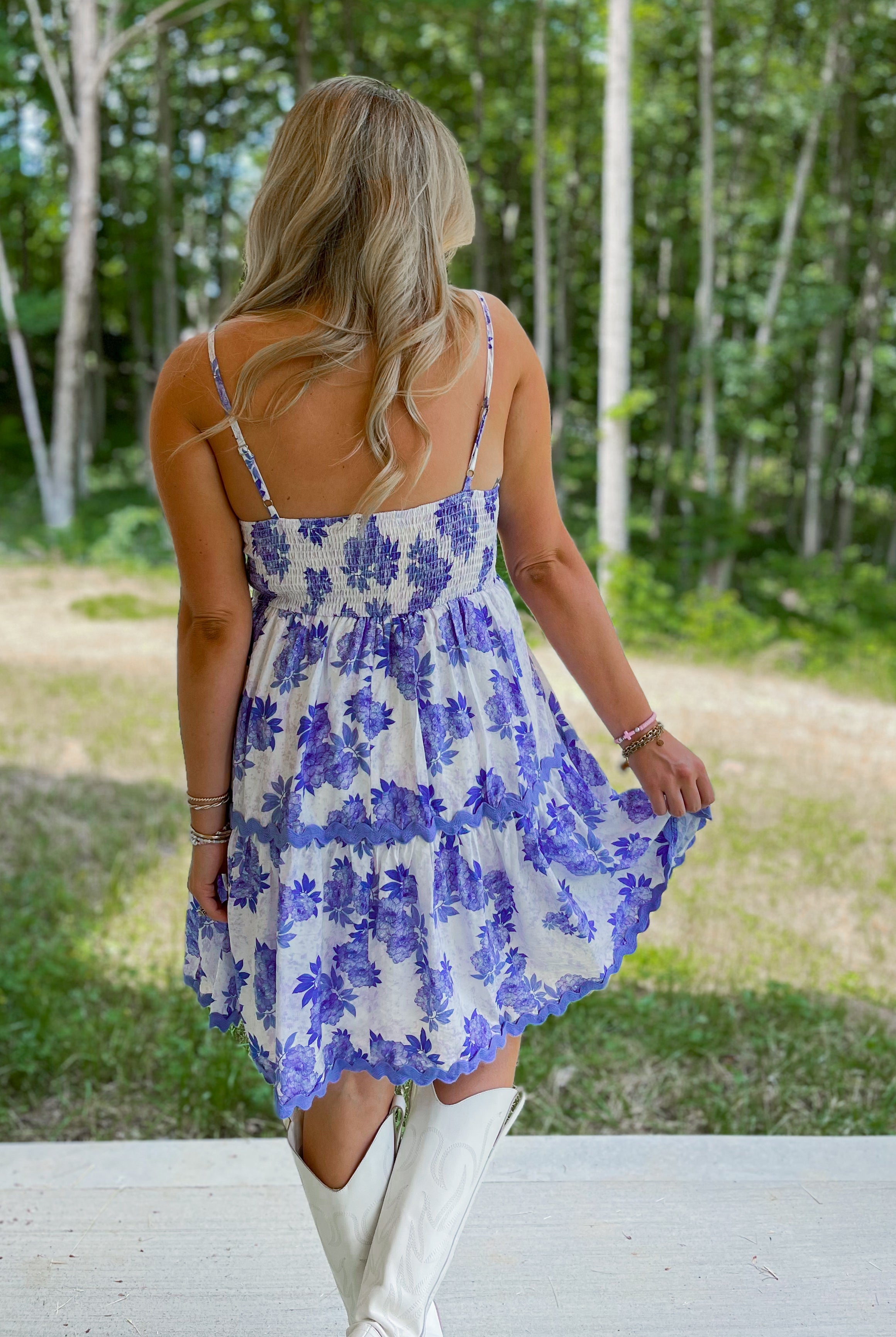 Penn Floral Tiered Ric Rac Detail Dress - Be You Boutique