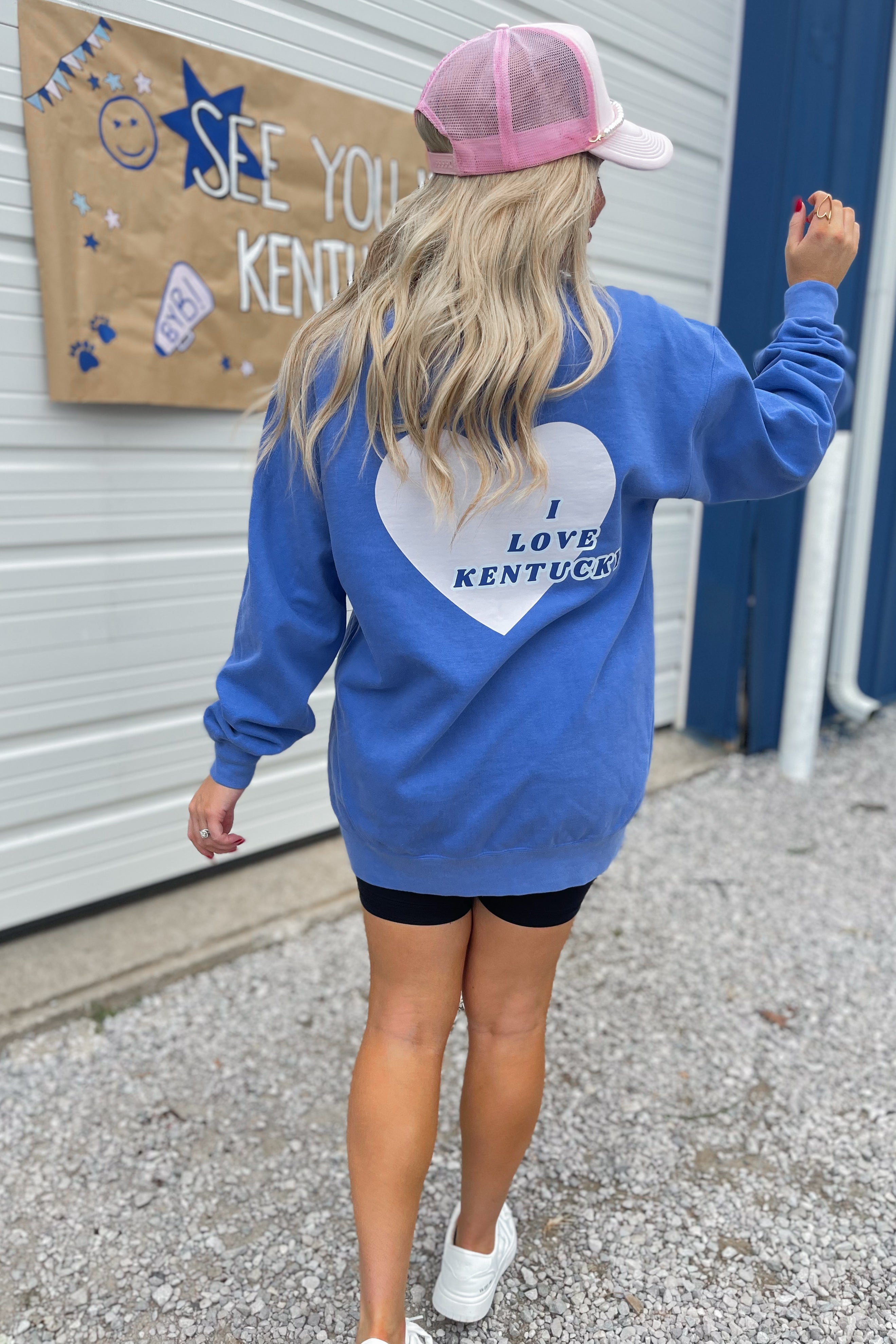 I LOVE KENTUCKY Long Sleeve Comfort Colors Graphic Sweatshirt - Be You Boutique