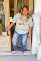 Fall Fun Pumpkin and Flower Short Sleeve Graphic Tee - Be You Boutique