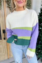 Brandi Long Sleeve Color Block Knit Sweater - Be You Boutique