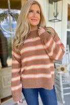 Hester Stripe Knit Long Sleeve Pullover Sweater - Be You Boutique