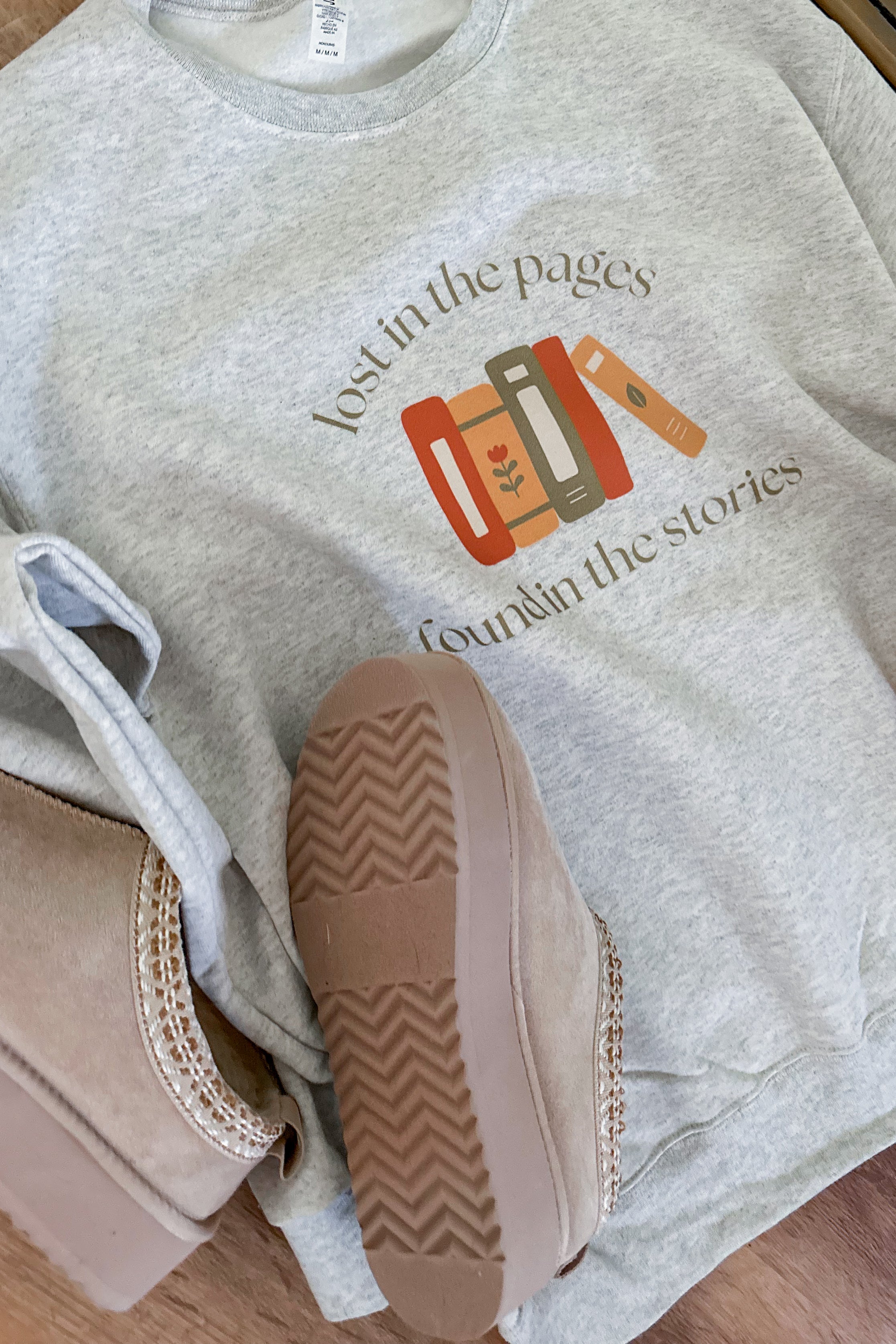 Lost In The Pages Long Sleeve Graphic Sweatshirt - Be You Boutique