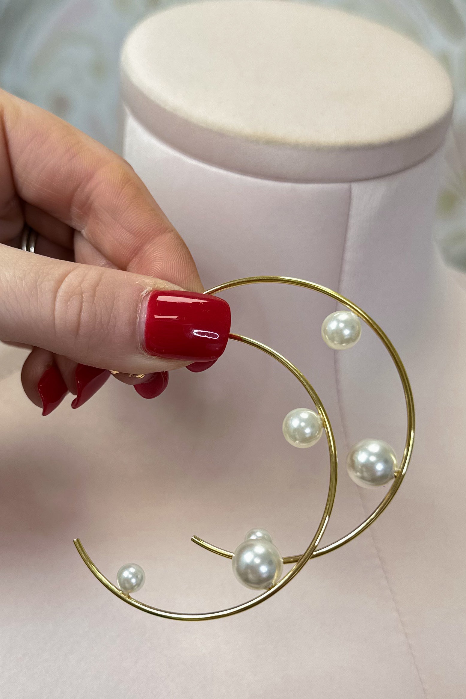 Lana Large Pearl Hoop Earrings - Be You Boutique