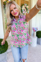 Jesse Collared Sleeveless Button Up Top - Be You Boutique