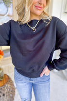 Jack French Terry Dropped Off Shoulder Long Sleeve Top - Be You Boutique