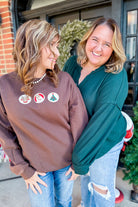 Christmas Cookies Embroidered Long Sleeve Graphic Sweatshirt - Be You Boutique