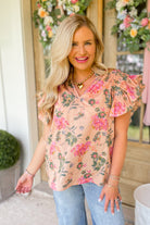 Zayden Floral V Neck Sleeveless Top - Be You Boutique