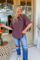 Warren Mineral Washed Cotton Jersey Short Sleeve Top - Be You Boutique