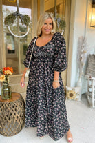 Brandi Bubble Sleeve Printed Maxi Dress - Be You Boutique