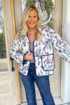 Jason Quilted Long Sleeve Contrast Trim Jacket - Be You Boutique