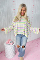 Yancy Multi Color Stripe Long Sleve Sweater - Be You Boutique