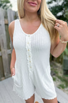 Ocean Drive Sunny White Wide Rib Romper - Be You Boutique