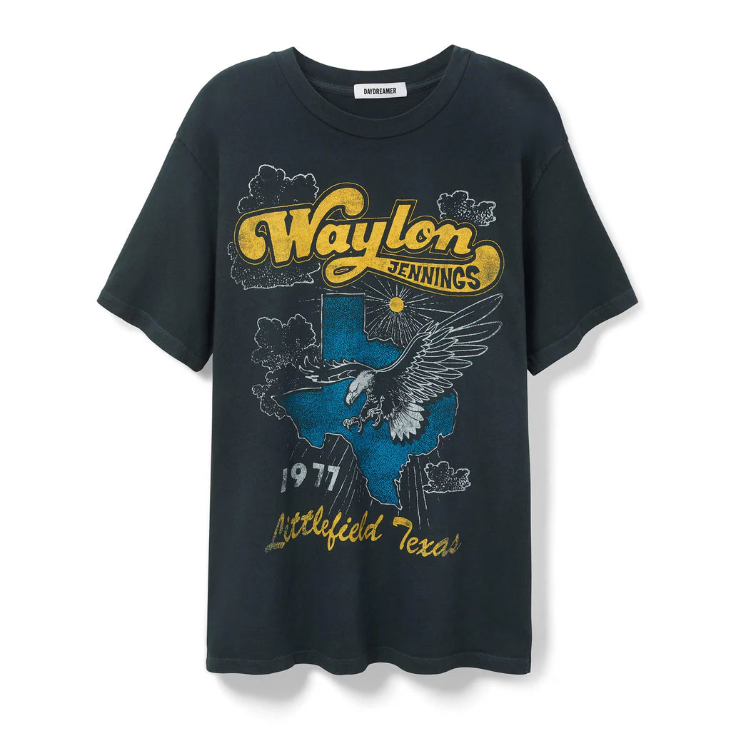 Daydreamer Waylon Jennings Littlefield Texas Weekend Tee - Be You Boutique