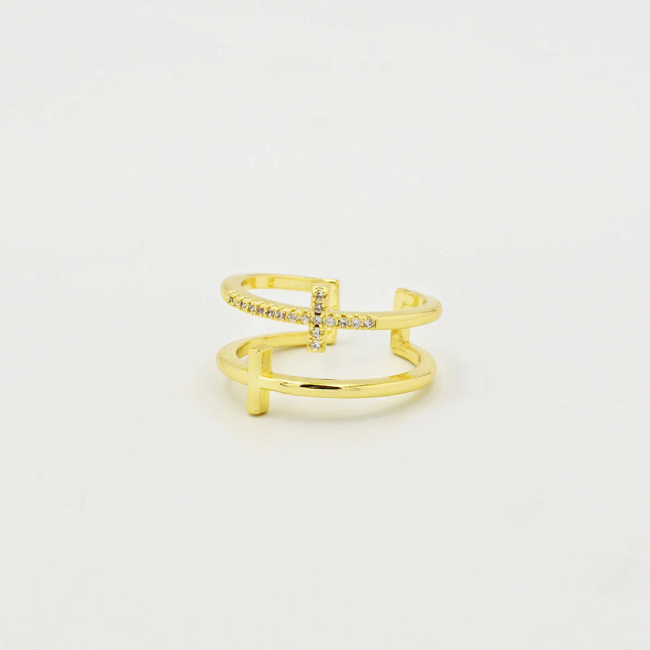 Treasure Jewels Double Cross Ring - Be You Boutique