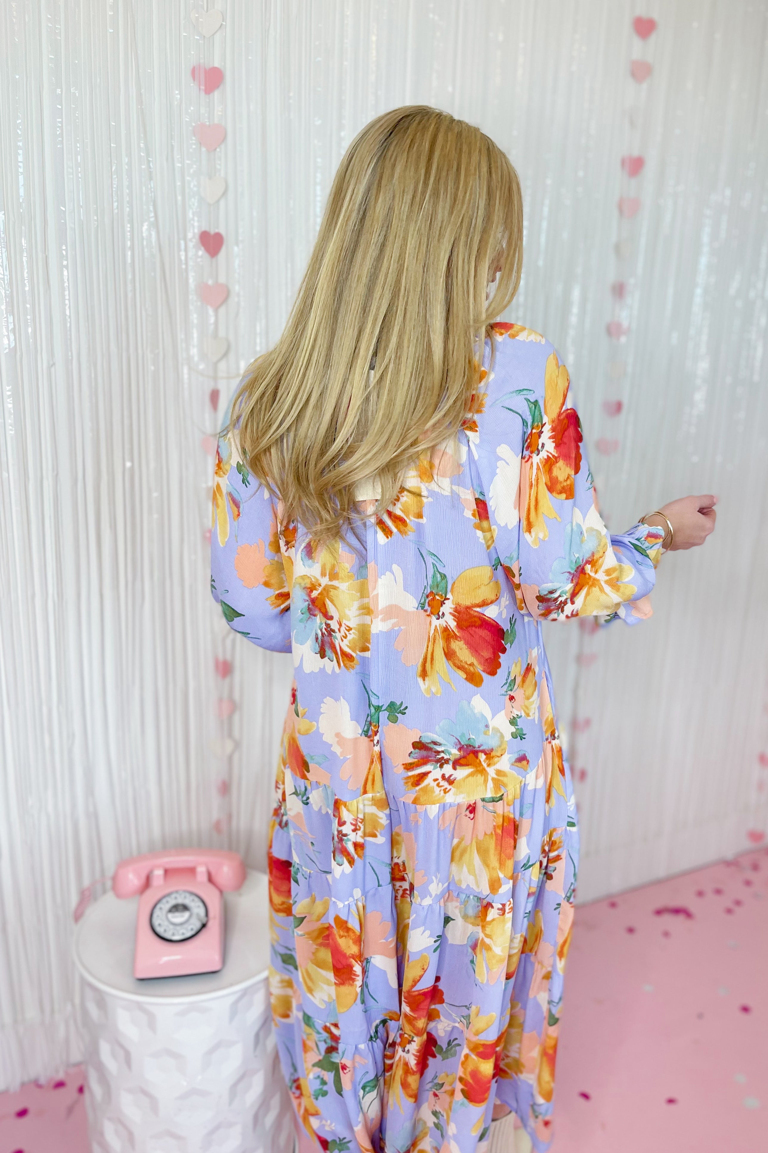 Deanna Floral Print Bubble Sleeve Tiered Maxi Dress - Be You Boutique