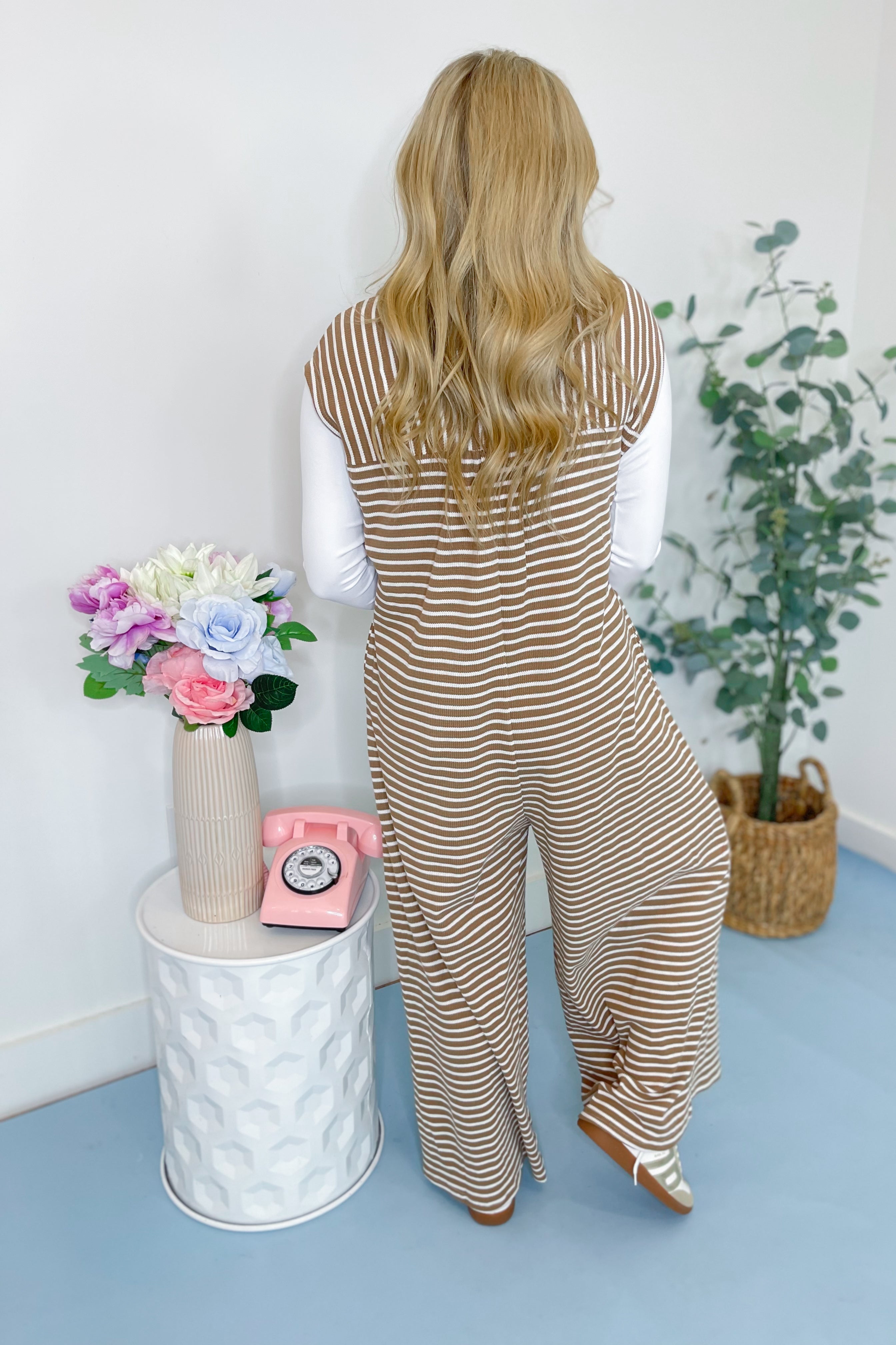 Paige Striped Knit Sleeveless Jumpsuit - Be You Boutique