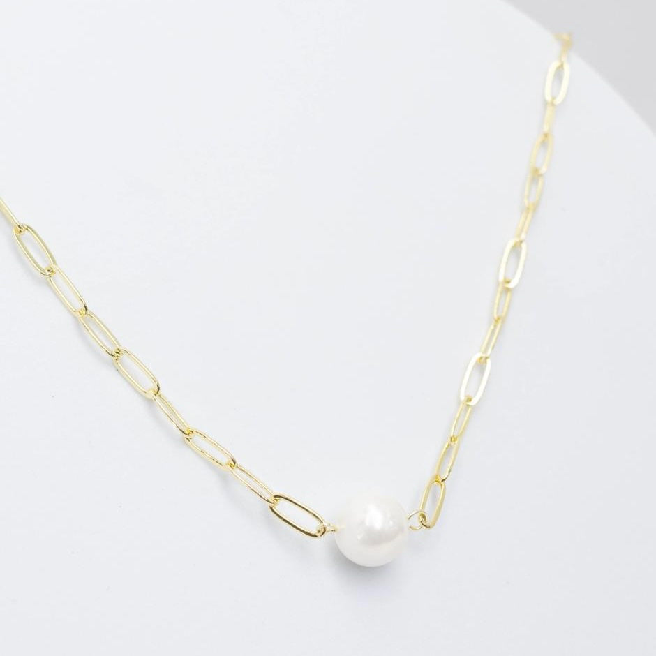 Treasure Jewels Single Pearl Gold Necklace - Be You Boutique